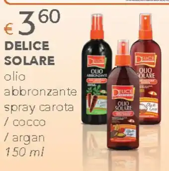 Acqua & Sapone DELICE SOLARE olio abbronzante spray carota / cocco / argan 150 ml offerta