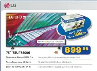 Euronics LG 75" 75UR78006 offerta