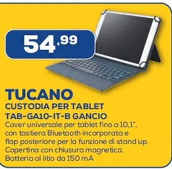 Euronics TUCANO CUSTODIA PER TABLET TAB-GA10-IT-B GANCIO offerta