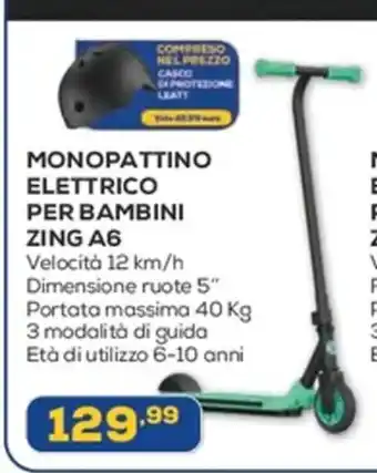 Euronics MONOPATTINO ELETTRICO PER BAMBINI ZING A6 offerta