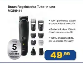 Euronics Braun Regolabarba Tutto-in-uno MGK5411 offerta