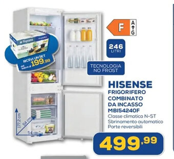 Euronics HISENSE FRIGORIFERO COMBINATO DA INCASSO MB154240F offerta