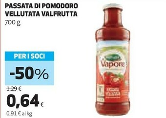 Coop Valfrutta Bio Passata Di Pomodoro 700 G(ml) offerta