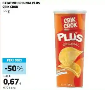 Coop Crik crok Patatine Original Plus offerta