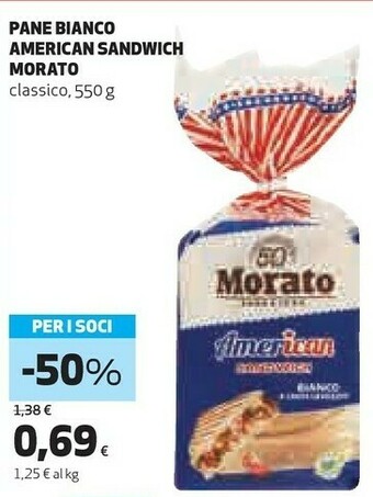 Coop Morato Pane Bianco American Sandwich offerta