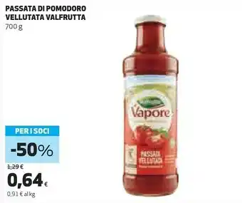 Coop Valfrutta Vapore Passata Di Pomodoro Vellutata 700 G offerta
