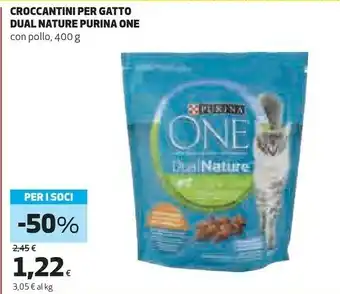 Coop Purina One Croccantini Per Gatto Dual Nature Pollo 400 G offerta