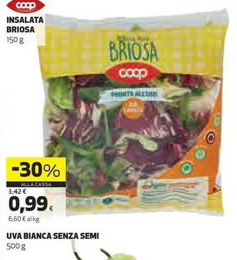 Coop Coop - Insalata Mista Briosa Con Rucola, Radicchio Rosso, Scarola, Valeriana 150 G(ml) offerta