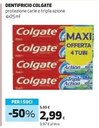 Coop Colgate Dentifricio Protezione Carie O Tripla Azione offerta