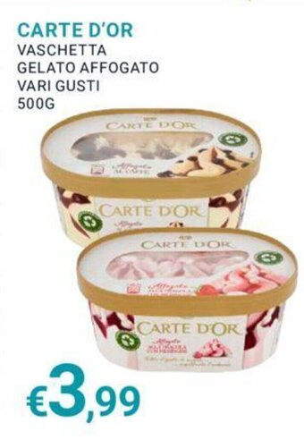 Eté CARTE D'OR VASCHETTA GELATO AFFOGATO VARI GUSTI 500G offerta