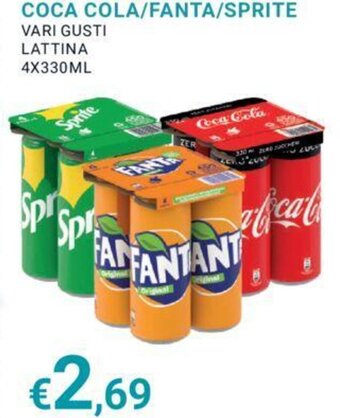 Eté COCA COLA/FANTA/SPRITE VARI GUSTI LATTINA 4X330ML offerta