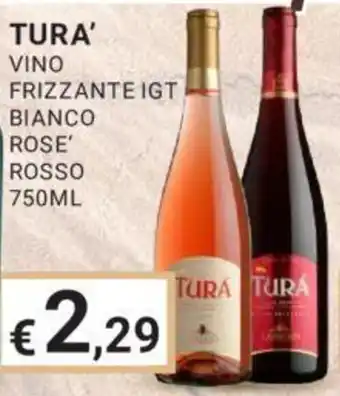 Eté TURA' VINO FRIZZANTE IGT BIANCO ROSE' ROSSO 750ML offerta