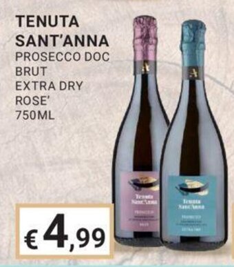 Eté TENUTA SANT'ANNA PROSECCO DOC BRUT EXTRA DRY ROSE' 750ML offerta