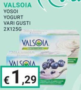 Eté VALSOIA YOSOI YOGURT VARI GUSTI 2X125G offerta