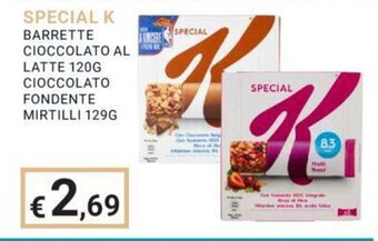 Eté SPECIAL K BARRETTE CIOCCOLATO AL LATTE 120G CIOCCOLATO FONDENTE MIRTILLI 129G offerta