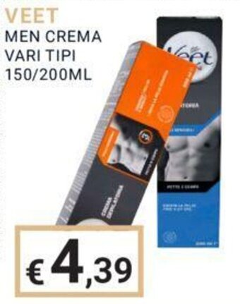 Eté VEET MEN CREMA VARI TIPI 150/200ML offerta