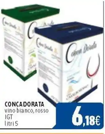 C+C Cash and Carry CONCA DORATA vino bianco, rosso IGT litri 5 offerta