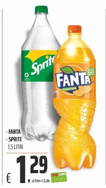 Coop Superstore - FANTA - SPRITE 1,5 LITRI offerta
