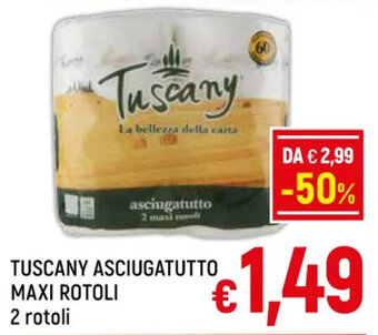 A&O TUSCANY ASCIUGATUTTO MAXI ROTOLI 2 rotoli offerta