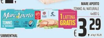 Coop Superstore MARE APERTO TONNO AL NATURALE 4x80 G offerta