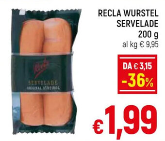 A&O RECLA WURSTEL SERVELADE 200 g offerta
