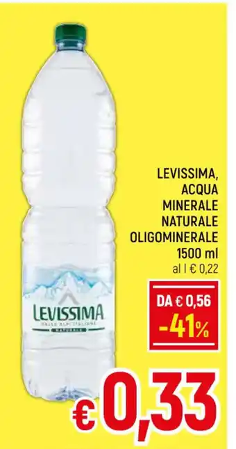 A&O LEVISSIMA, ACQUA MINERALE NATURALE OLIGOMINERALE 1500 ml offerta
