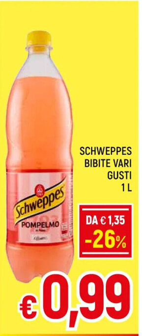 A&O SCHWEPPES BIBITE VARI GUSTI 1 L offerta