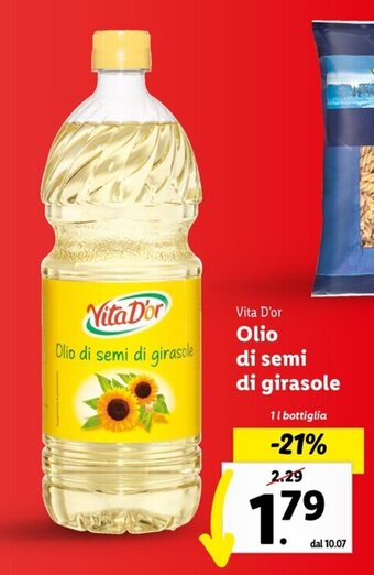 Lidl Vita D'or Olio di semi di girasole 1 l offerta