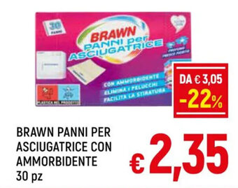 A&O BRAWN PANNI PER ASCIUGATRICE CON AMMORBIDENTE 30 pz offerta