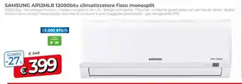 A&O SAMSUNG AR12MLB 12000btu climatizzatore fisso monosplit offerta