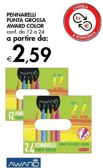 Bennet Award Color Pennarelli Punta Grossa offerta