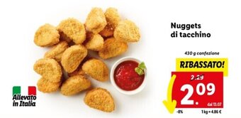 Lidl Nuggets di tacchino 430 g offerta