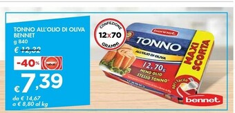 Bennet Bennet Tonno All'olio Di Oliva offerta