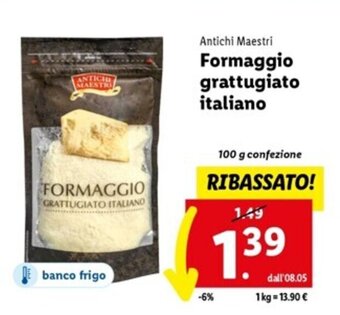 Lidl Antichi Maestri Formaggio grattugiato italiano 100 g offerta