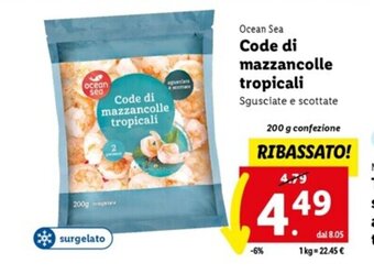 Lidl Ocean Sea Code di mazzancolle tropicali 200 g offerta