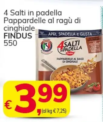 Le Mark Findus 4 Salti in padella Pappardelle al ragù di cinghiale 550g offerta