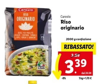 Lidl Carosio Riso originario 2000 g offerta