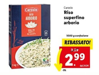 Lidl Carosio Riso superfino arborio 1000 g offerta