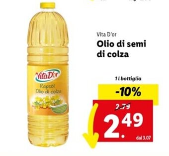Lidl Vita D'or Olio di semi di colza 1 l offerta