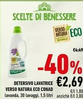 Conad Ace Conad Detersivo Lavatrice Verso Natura Eco offerta