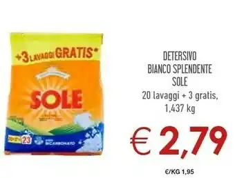 Conad Sole Detersivo Bianco Splendente 20 Lavaggi offerta