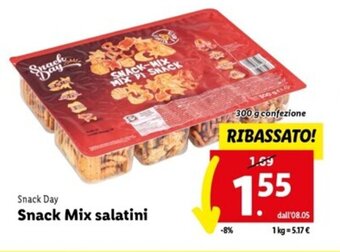 Lidl Snack Day Snack Mix salatini 300 g offerta