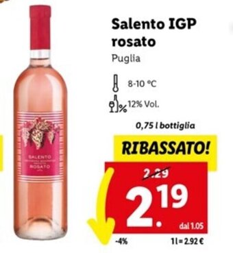 Lidl Salento IGP rosato 0,75 l offerta