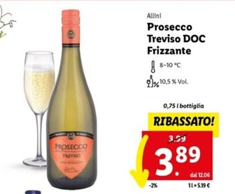 Lidl Allini Prosecco Treviso DOC Frizzante 0,75 l offerta
