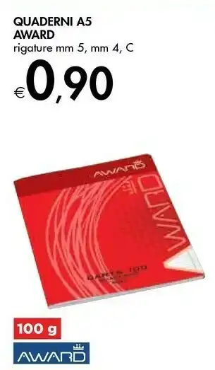Bennet Award Quaderni A5 offerta
