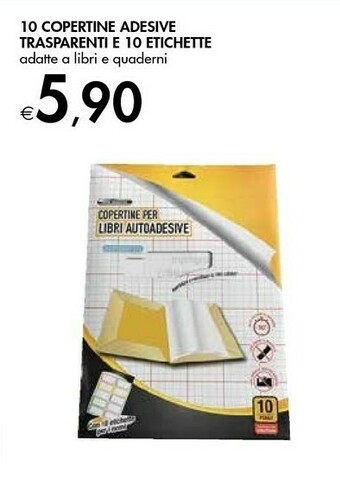 Bennet 10 Copertine Adesive Trasparenti E 10 Etichette offerta