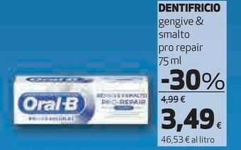 Coop Oral b Dentifricio Gengive & Smalto Pro Repair 75 Ml offerta