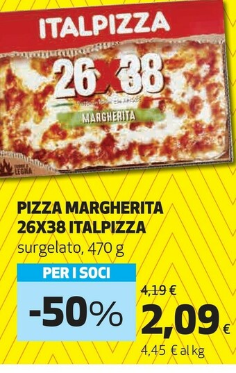 Coop Italpizza Pizza Margherita 26x38 Surgelato 470 G offerta