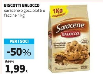 Coop Balocco Biscotti Saracene/ Gocciolotti/ Faccine 1 Kg offerta