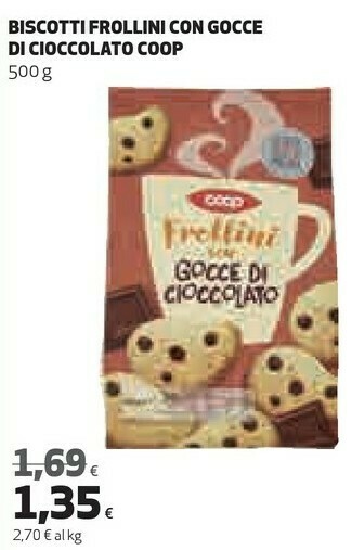 Coop Coop - Frollini Con Gocce Di Cioccolato 500 G(ml) offerta